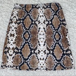 Snake Print Mini Skirt